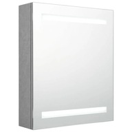 vidaXL Kúpeľňová skrinka so zrkadlom a LED, sivá betónová, 50x14x60 cm