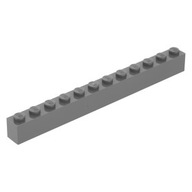LEGO KLOCEK 6112 BRICK 1x12 C. SZARY DBG