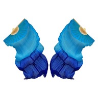 Welon do tańca brzucha z prawdziwego jedwabiu, 1,8 m, niebieski