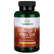 Swanson Omega-3 z Witaminą D3 - 60 kapsułek