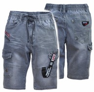 DITO krótkie miękkie szare spodenki jeans 122/128