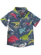 Koszula chłopięca w kratkę i dinozaury 150
