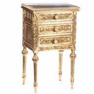 Zlatá vyrezávaná skrinka Nočná komoda s mramorovým barokovým pultom