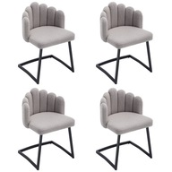 Jedálenská stolička imitujúca sherpu stolička do obývačky kreslo 4ks sivá