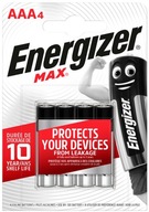 4x Bateria alkaliczna Energizer MAX AAA RL03 E92 cienkie paluszki