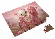 PUZZLE Ružové Hello Kitty + MENO Krabička 120 dielikov.