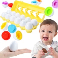 Skladačka Vajíčka ZLADENIE tvarov 12ks na hranie SORTER KOCKY PRE DETI