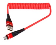 KABEL MICRO USB 1M ROZCIĄGANY SPRĘŻYNOWY SPIRALNY