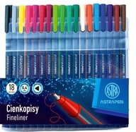 Cienkopisy trójkątne 0.4mm Astrapen 18 kolorów SZ-88176