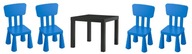 IKEA LACK Stôl+MAMMUT Štyri detské stoličky