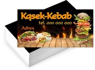 Wizytówki firmowe GOTOWY PROJEKT GRATIS 200 sztuk KEBAB FAST-FOOD HAMBURGER