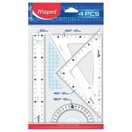 ZESTAW GEOMETRYCZNY MAPED 4 ELEM LINIJKA 20CM