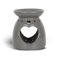 Ceramiczny podgrzewacz kominek do olejków eterycznych HEART szary