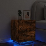 Nočný stolík s LED dymovým dubom materiál na báze dreva