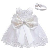 Elegantné dievčenské šaty na krstiny - Rosie v bielom