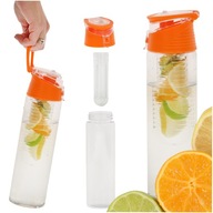 Butelka bidon na wodę z wkładem na owoce 800ml pomarańcz