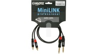 Kábel Klotz MiniLINK 2x jack (6,3 mm) - 2x RCA (cinch) 0,9 m