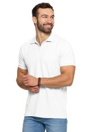 Pánske tričko MORAJ bavlnené Polo tričko biele REGULAR FIT veľ. L