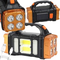 BATERKA SOLÁRNA PRENOSNÁ AKUMULÁTOROVÁ LED LAMPA COB POWERBANK REFLEKTOR