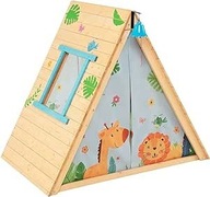 Domek dla dzieci Drewniany Zestaw Do Zabawy 2 w 1 Ścianka Wspinaczkowa