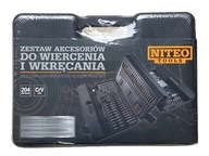 Zestaw akcesoriów do wiercenia i wkręcania 204 el