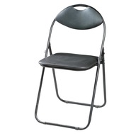 Skladacia stolička Domino čierna pre záhradný dom na pozemok kovový rošt