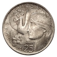 Czechosłowacja, 25 koron 1965, 20 rocznica wyzwolenia Czechosłowacji