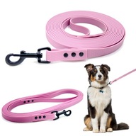 Smycz dla psa długa wodoodporna treningowa taśma Biothane mocna 10 m różowa