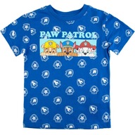 T-SHIRT koszulka krótki rękaw dla chłopca Psi Patrol niebieska 134