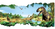 Samolepky na stenu Skrinka Dinosaury Jurassic Park Trex ostrov Pterosaurus