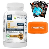 VITAMIN B COMPLEX B1 B2 B3 B5 B6 B7 B9 B12 NA ODOLNOSŤ 120t + PILL BOX