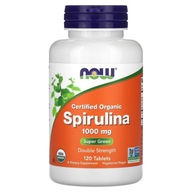 NOW Foods, Certyfikowana organiczna spirulina o podwójnej sile, 1000 mg, 12