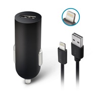 Ładowarka samochodowa do samochodu auta USB 1A mała z kablem Lightning czar