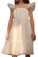 Tylové šaty Ornella - elegantný výtvor pre spoločenstvo a svadby biela, 104