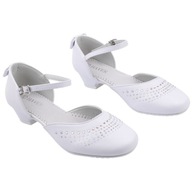 Buty na komunię dla dziewczynki białe balerinki