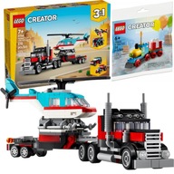 LEGO Creator 3w1 Ciężarówka z platformą i helikopterem 31146 + Pociąg 30642