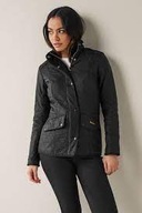 BARBOUR CAVALRY POLARQUILT BLACK FIT Quilted JACKET 36/8UK