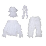 4ks/Súpravy Outdoor Uniform Ghillie Suit Snow White Oblečenie Airsoft Adult