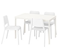 IKEA VANGSTA/TEODORES Stôl a 4 stoličky biela