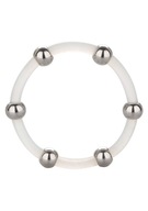 STEEL BEADED SILICONE RING XL TRANSPARENT