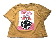 ZARA miodowa bluzka koszulka cropp top kwiatek 164