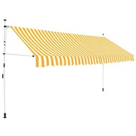 Markiza zwijana ręcznie, 350 cm, pomarańczowo-białe pasy