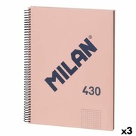 Poznámkový blok Milan 430 Ružová A4 80 Karty (3 ks)