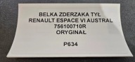 bumper support rear part RENAULT ESPACE VI AUSTRAL 756100710R original