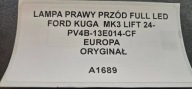 light right front FULL LED FORD KUGA MK3 LIFT 24- EUROPA PV4B-13E014-CF