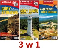 GÓRY STOŁOWE SOWIE KARKONOSZE MAPA TURYSTYCZNA x 3 ZESTAW GALILEOS