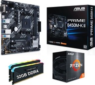 Zestaw Procesor AMD Ryzen 5 + Płyta AM4 +32GB DDR4