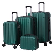 KOMPLET WALIZEK NA 4 KÓŁKACH Zestaw trzy walizki + kuferek Bagaż ABS 4w1 K5