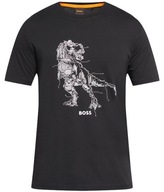 Sportowa koszulka męska HUGO BOSS r. L czarny t-shirt z krótkim rękawem