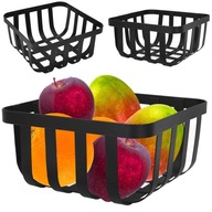 Koszyk na owoce warzywa metalowy czarny loft
